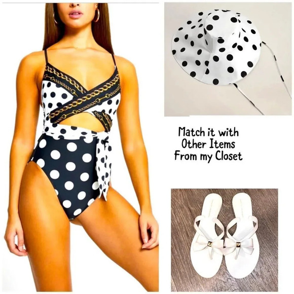 Polka dot one-piece swimsuit - Picture 2 of 6